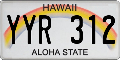 HI license plate YYR312