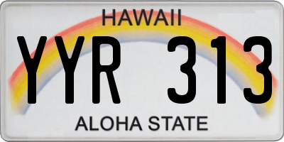 HI license plate YYR313
