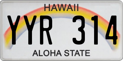 HI license plate YYR314