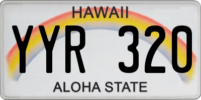 HI license plate YYR320