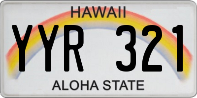HI license plate YYR321