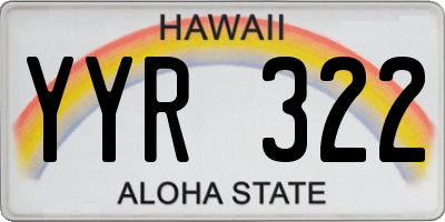HI license plate YYR322