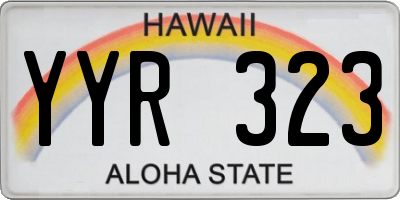 HI license plate YYR323