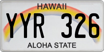 HI license plate YYR326