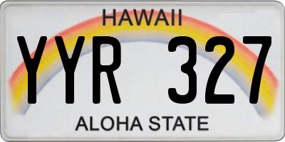 HI license plate YYR327