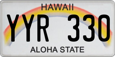 HI license plate YYR330