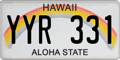 HI license plate YYR331