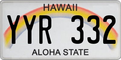 HI license plate YYR332