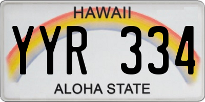HI license plate YYR334