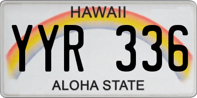 HI license plate YYR336
