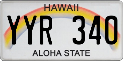 HI license plate YYR340