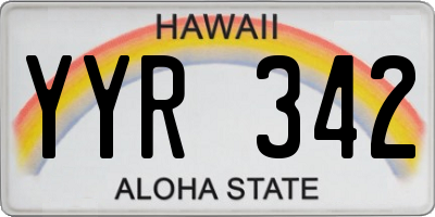 HI license plate YYR342