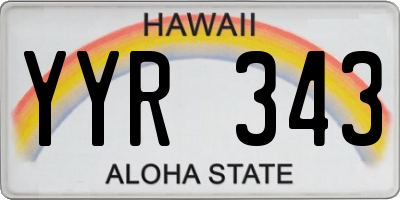 HI license plate YYR343