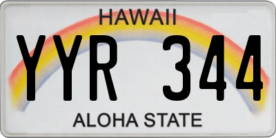 HI license plate YYR344