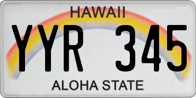 HI license plate YYR345