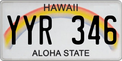 HI license plate YYR346