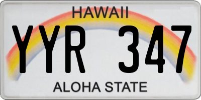 HI license plate YYR347