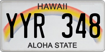HI license plate YYR348