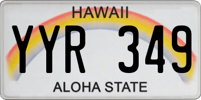 HI license plate YYR349
