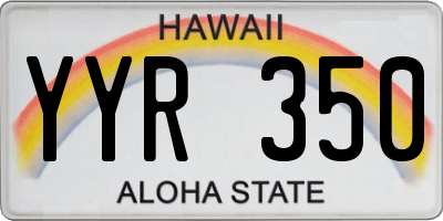 HI license plate YYR350