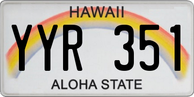 HI license plate YYR351