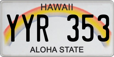 HI license plate YYR353