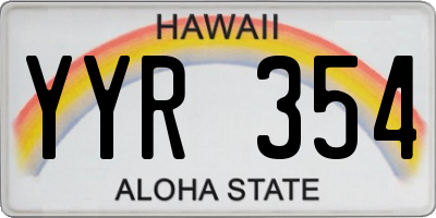 HI license plate YYR354