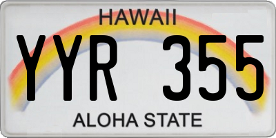 HI license plate YYR355