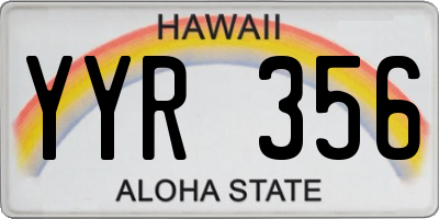 HI license plate YYR356