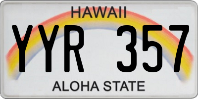 HI license plate YYR357