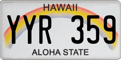 HI license plate YYR359