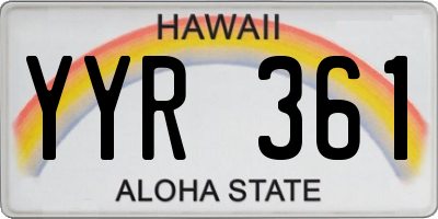 HI license plate YYR361