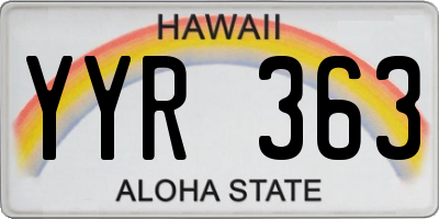 HI license plate YYR363