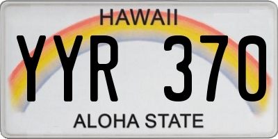 HI license plate YYR370