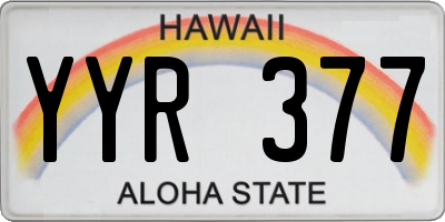 HI license plate YYR377