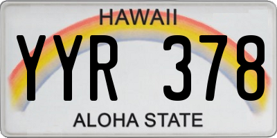 HI license plate YYR378