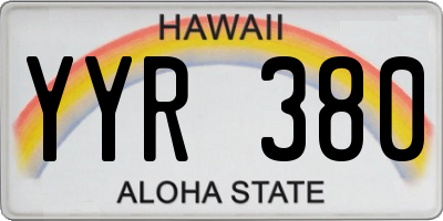 HI license plate YYR380