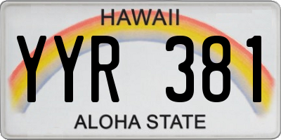 HI license plate YYR381