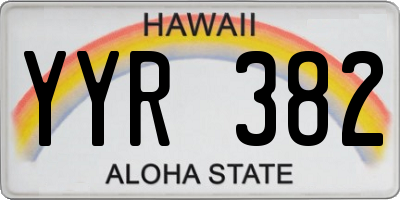 HI license plate YYR382