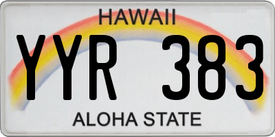 HI license plate YYR383