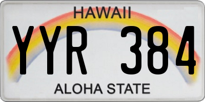 HI license plate YYR384