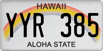 HI license plate YYR385