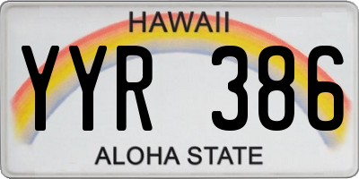 HI license plate YYR386