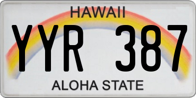 HI license plate YYR387