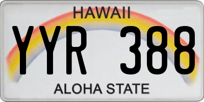 HI license plate YYR388