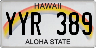 HI license plate YYR389