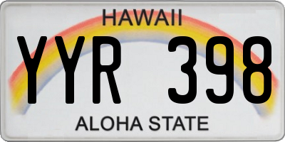 HI license plate YYR398