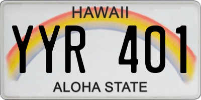 HI license plate YYR401