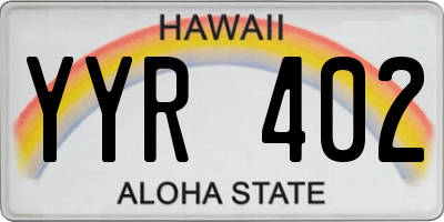 HI license plate YYR402