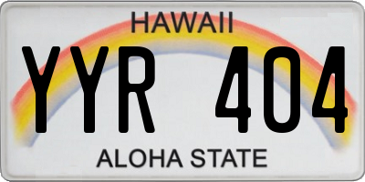 HI license plate YYR404